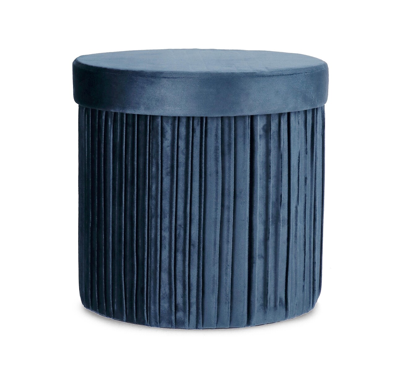 Taburet cu spatiu de depozitare Jocelyn, Bizzotto, 38x38x38 cm, MDF/catifea, albastru - imagine 5